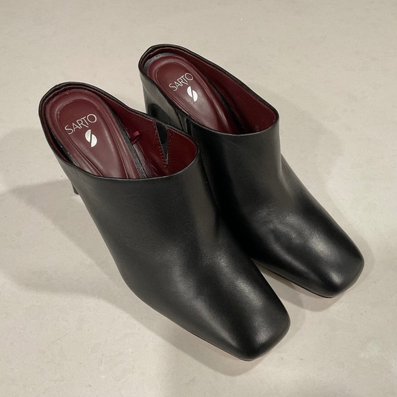 SARTO Franco Sarto Flexa Leather Slide Mules Black Size 7.5 NWOT - Picture 3 of 8